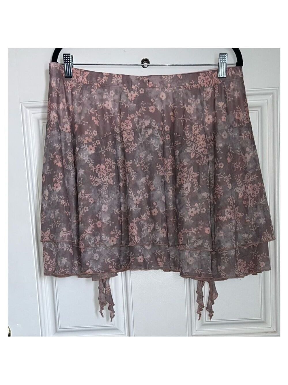Fairycore Ethereal Floral Hanky Hem Mesh Skirt Plus Size 2 - Picture 4 of 7